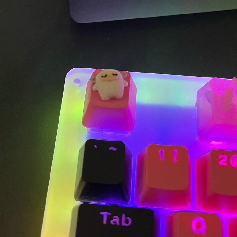 Cute Pink Sheep Artisan Keycap, for OEM Mechanical Keyboard
